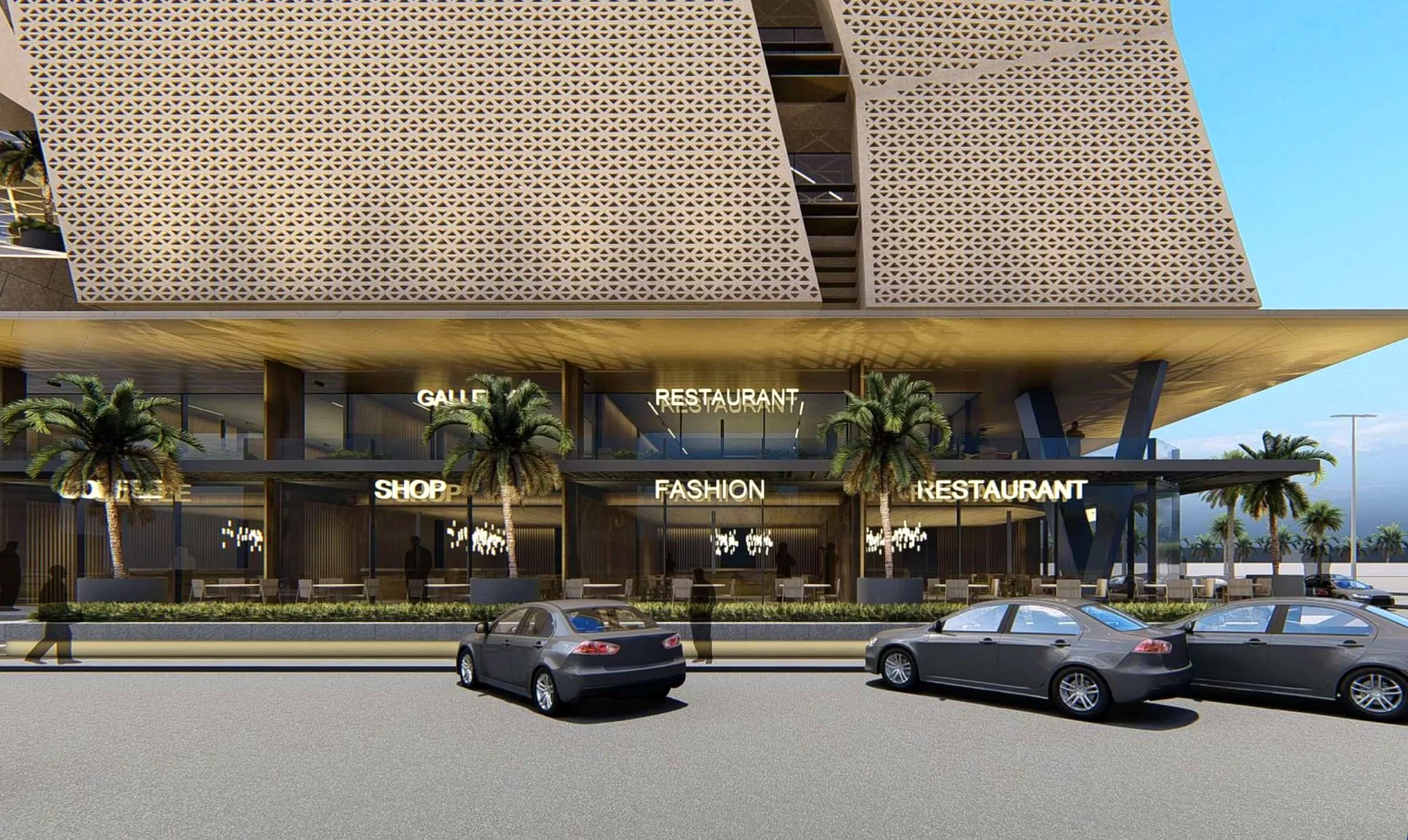 Ground-floor retail frontage at RIFTARA Al Yarmouk