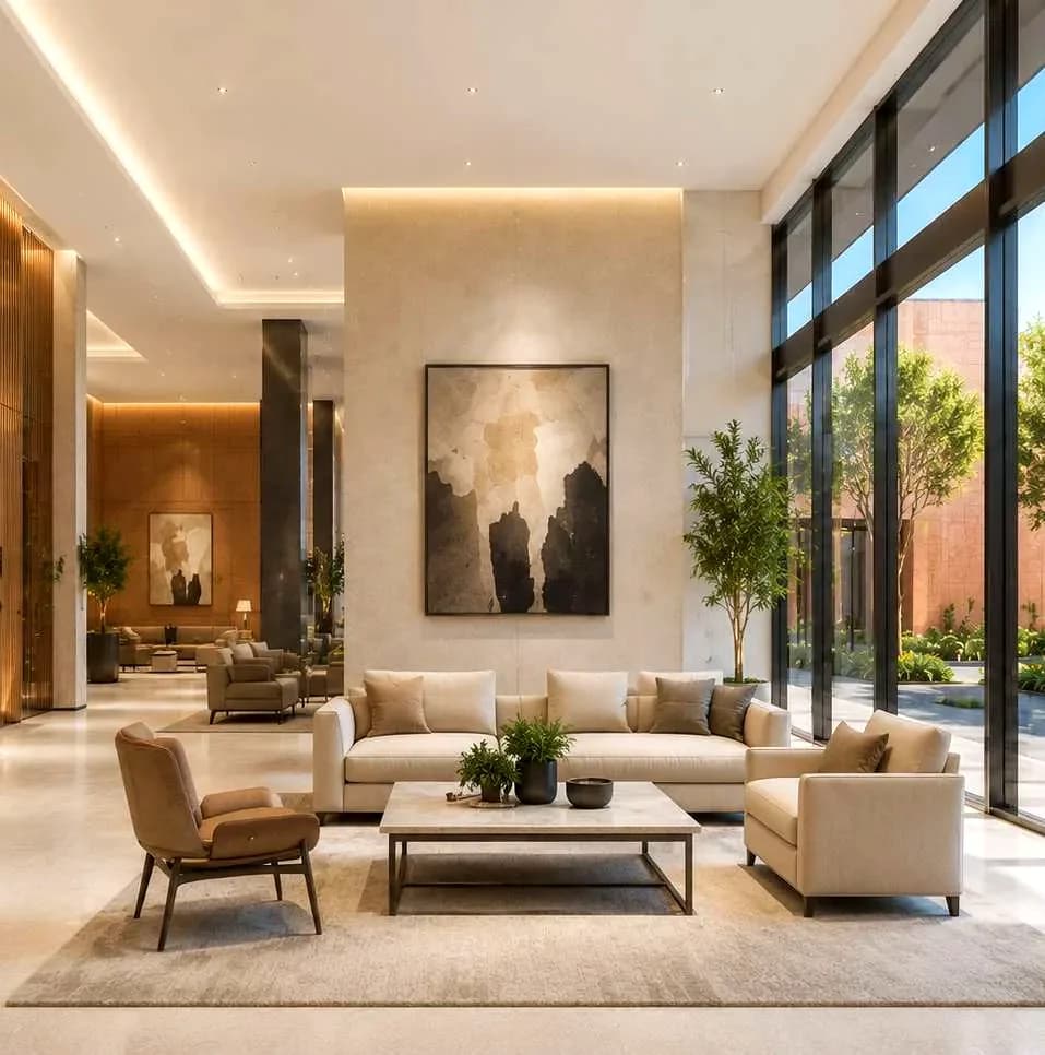 Marble lobby at RIFTARA Al Aqeeq
