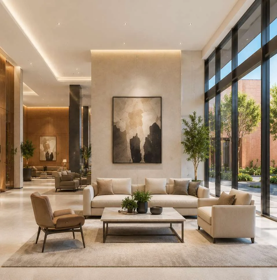 Marble lobby at RIFTARA Al Aqeeq